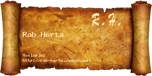 Rab Herta névjegykártya